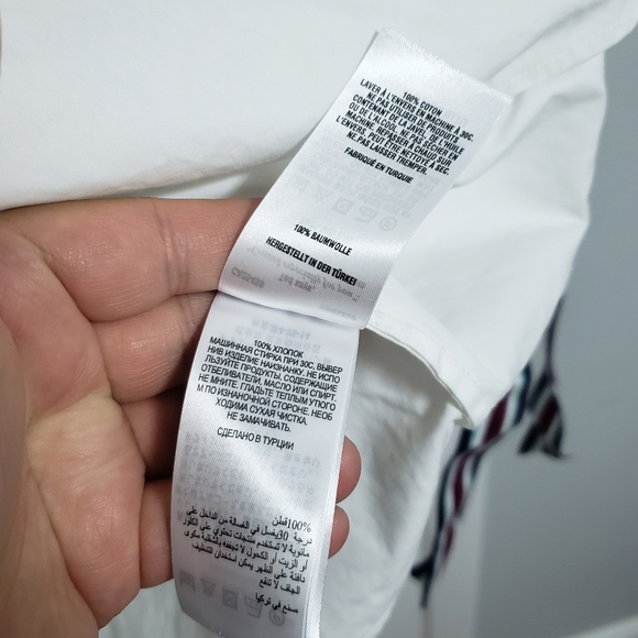 TED BAKER Open Sleeves Striped Ties White Blouse Top - Picture 9 of 11